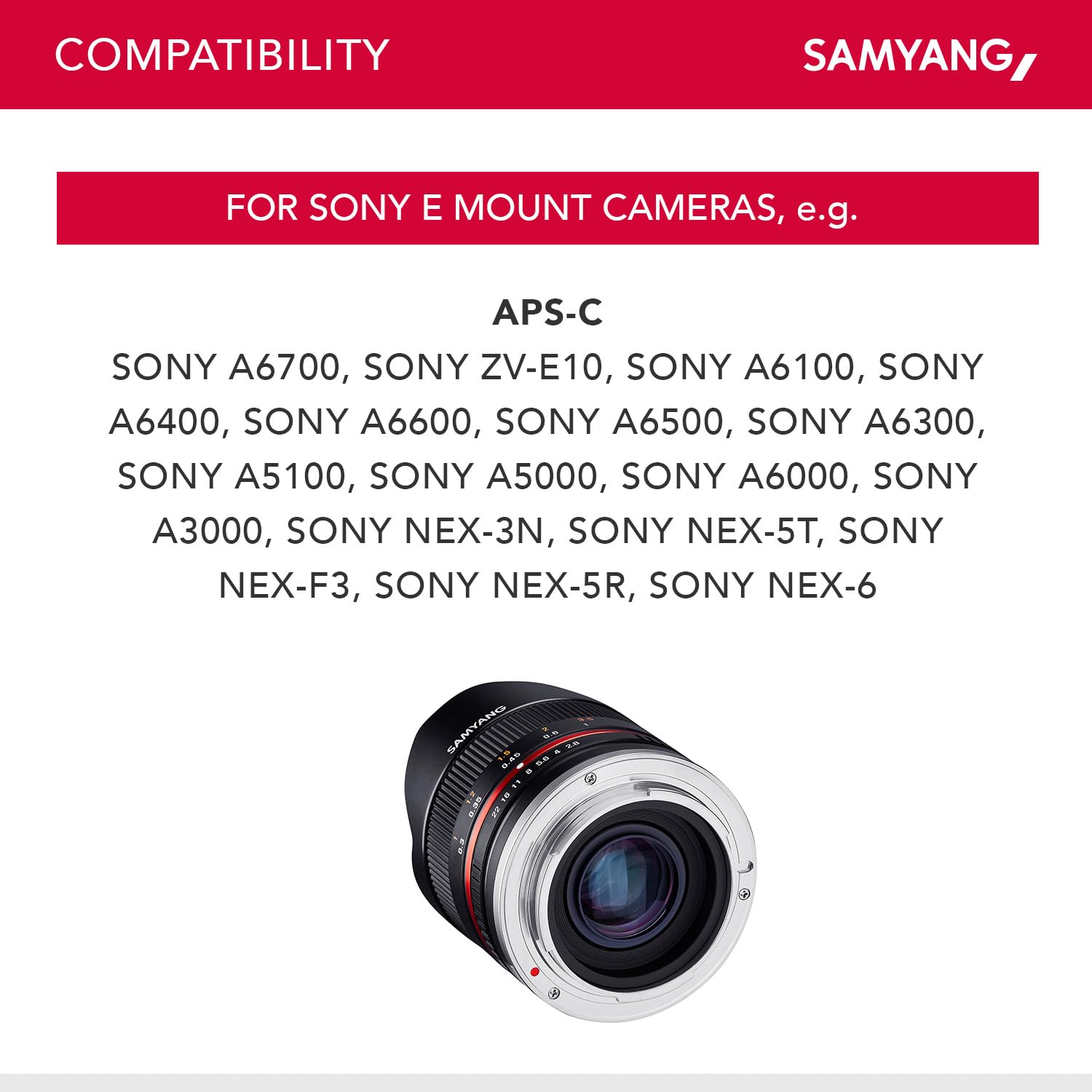 Samyang MF 8mm F2.8 Fisheye II Manual Focus Lens for Sony E